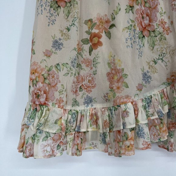 Zara Skirt Floral Print Ruffle Mini Pull On Elastic Blogger Fave - Picture 7 of 12